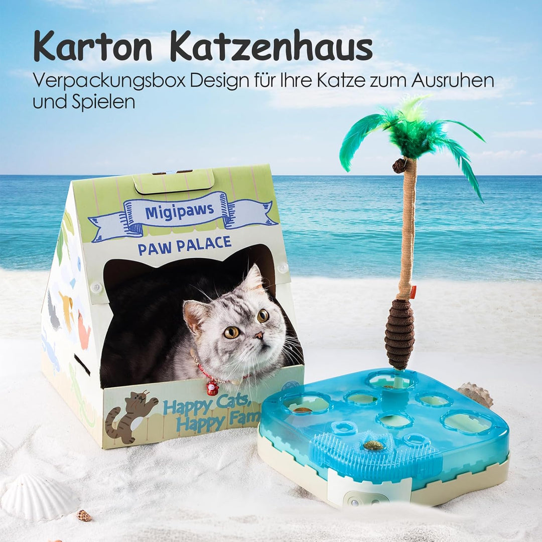 Migipaws Katzenspielzeug,7-in-1 elektrisches interaktives Katzenspielzeug, rollender Ball,Flexible A