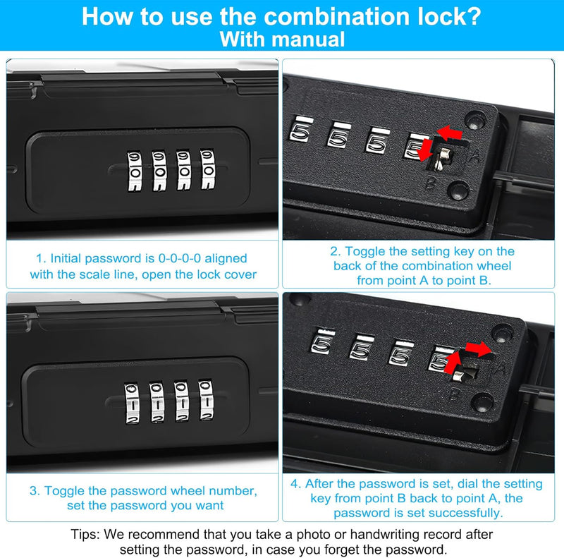 Tragbarer Geldschränke mit Zahlencode, 4 Stellig Zahlencode Sicherheitsbox Outdoor Sicherheitssafe,