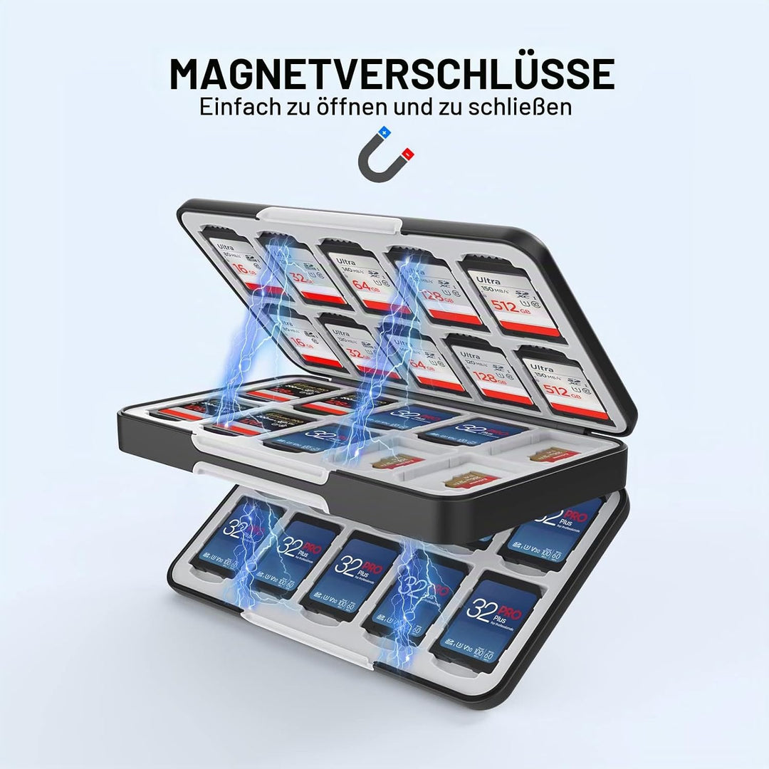 HEIYING Speicherkarten Etui für SD Karten und Micro SD Karten,tragbarer SD SDHC SDXC Micro SD Karten