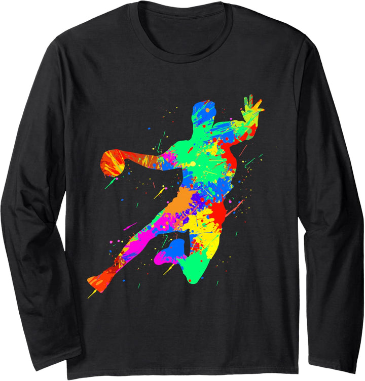 Handball Spieler Designs für Männer Frauen und Handball Fans Langarmshirt