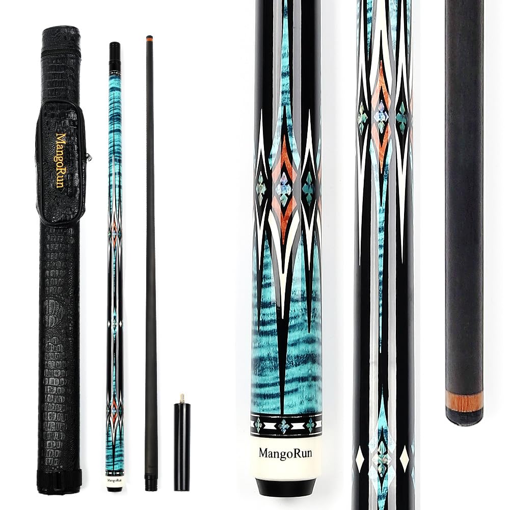 Carbon-Faser Pool Cue 12.5mm,1/2 Billard Queue Billardqueue mit geringer Durchbiegung, Etui-Set mit