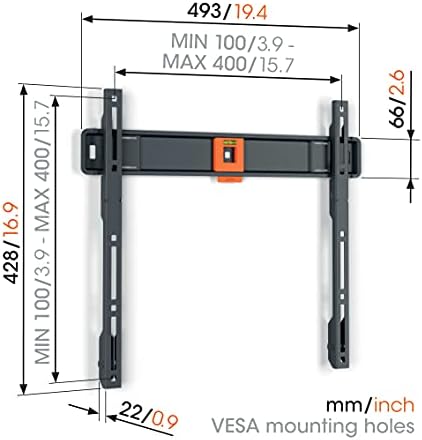 Vogel's Quick TVM 1405 Flache TV-Wandhalterung für 32-77 Zoll Fernseher, Max. 50 kg, TV Halterung ma