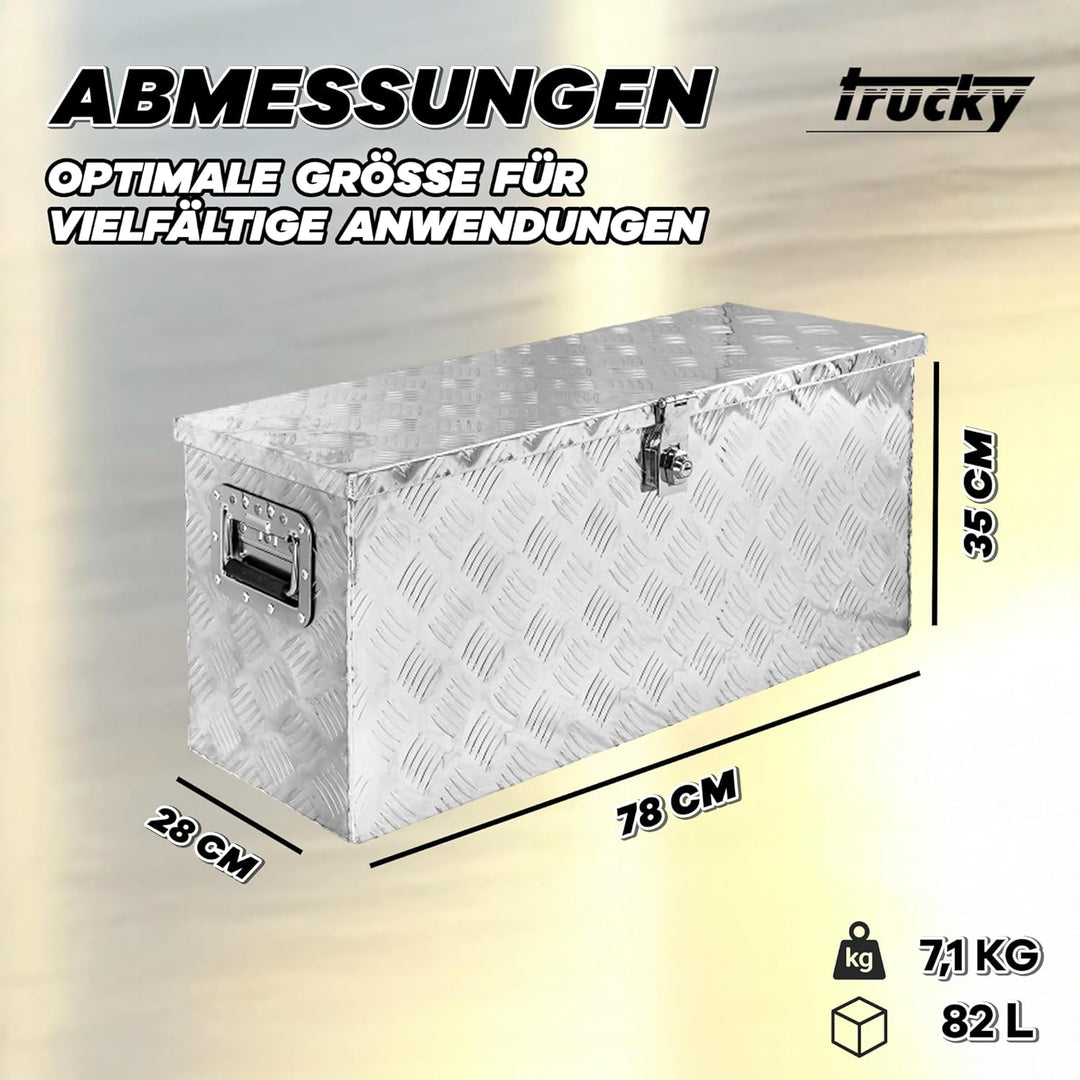 Truckbox Werkzeugbox Werkzeugkiste Anhängerbox Alubox D080 Alumium Deichselbox Trucky