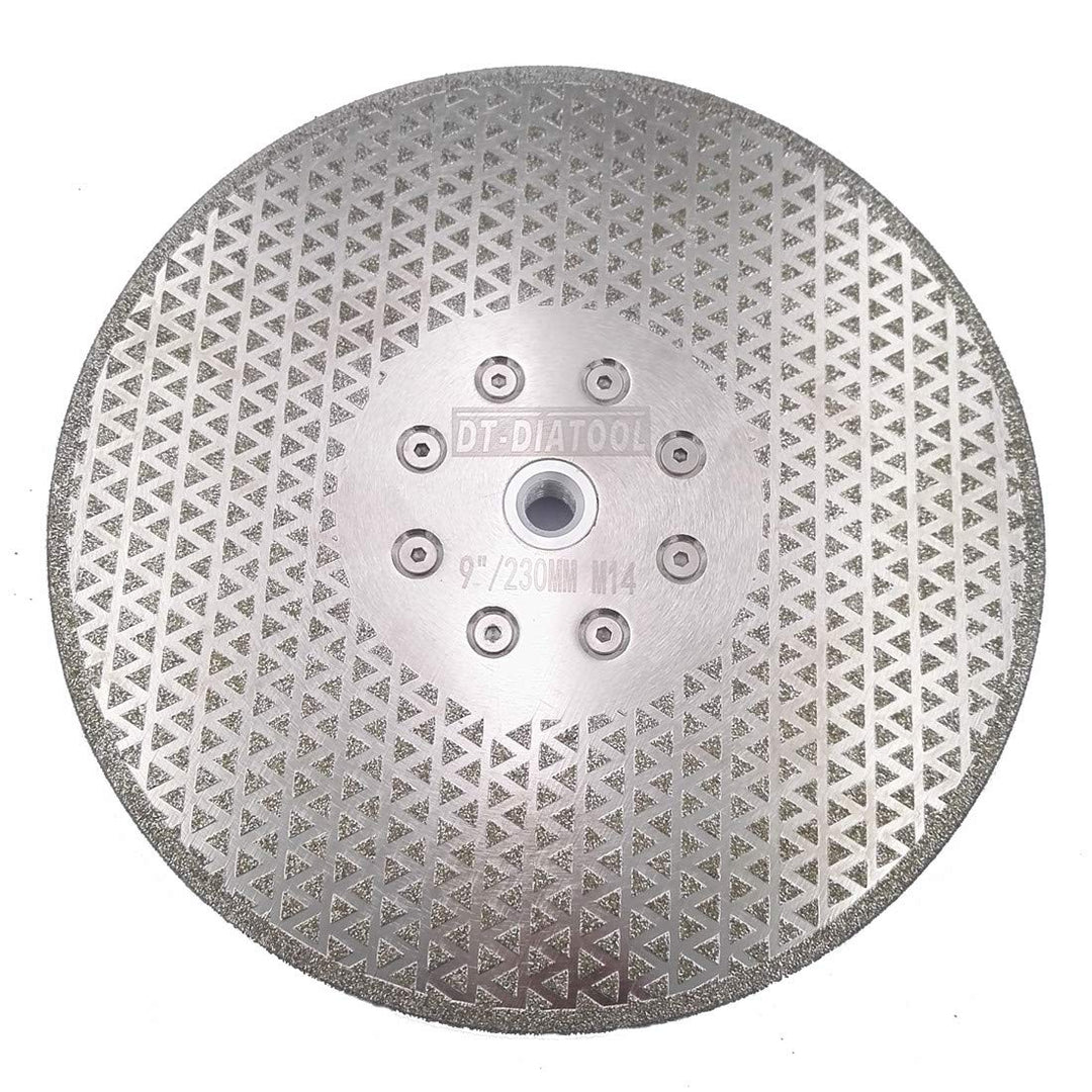 DT-DIATOOL Diamantscheibe 230 mm x M14 Doppelseitig Galvanisch Trennscheibe und Schleifscheibe für H
