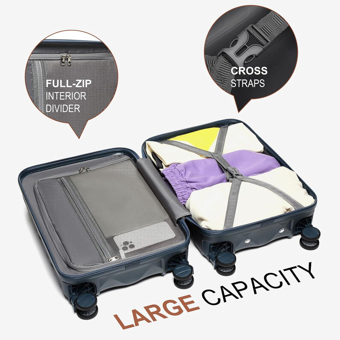 Sea choice Hardschalen Trolley Koffer Set 5tlg. Zwillingsrollen Reisekoffer Enthält 1 Reisetasche un