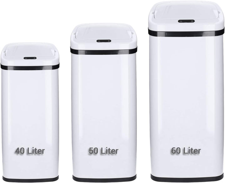 TP Sensor Müll-Eimer, Abfall-Behälter aus Edelstahl, automatischer Deckel, eckig, geruchsdicht, für