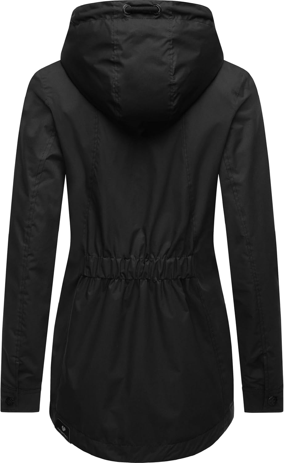 Ragwear Damen Übergangsjacke leichte Jacke Kurzmantel mit Verstellbarer Kapuze Zuzka XS-6XL XS Black