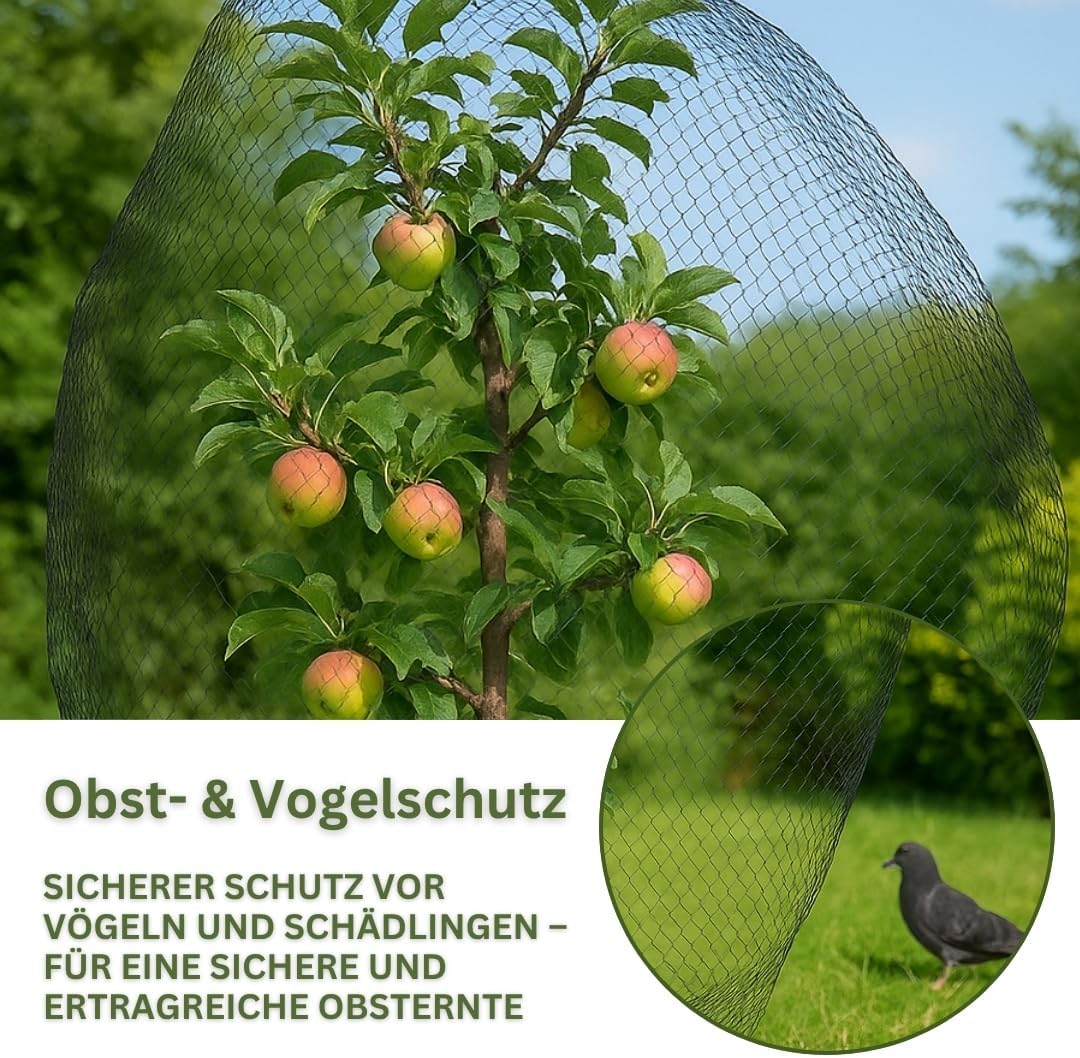 AquaOne Teichnetz feinmaschig 3x4m Teichabdeckung für laubfreien Teich Vielseitiges Netz in schwarz