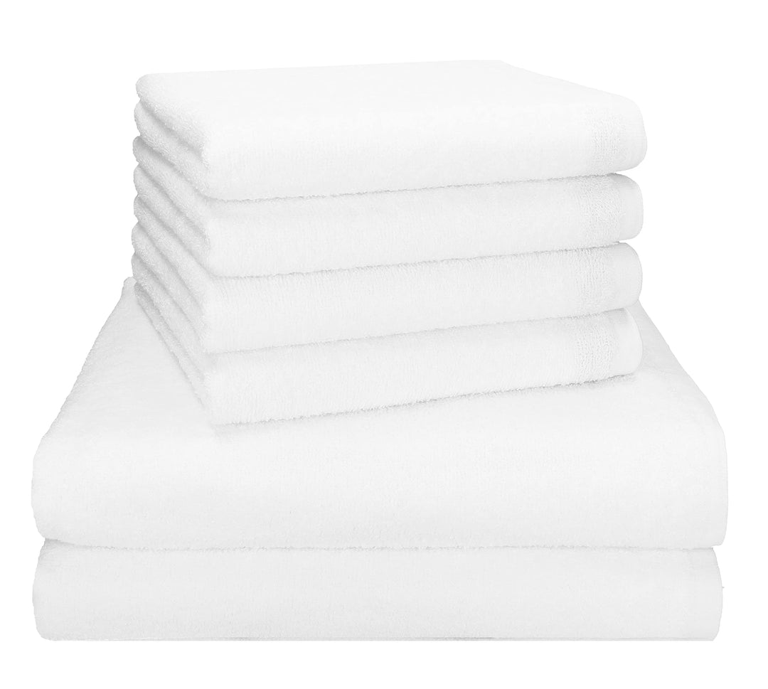 Betz Berlin 6er Set 2X Maxi Duschtuch 100 x 150 cm 4X Handtuch 50 x 100 cm 100% Baumwolle Farbe weis