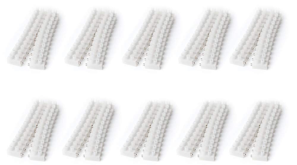 edi-tronic 10 Paare Lüsterklemmen steckbar bis 2,5 mm² 12-polig 12 Fach Kabel Klemmen weiss 10 x Paa