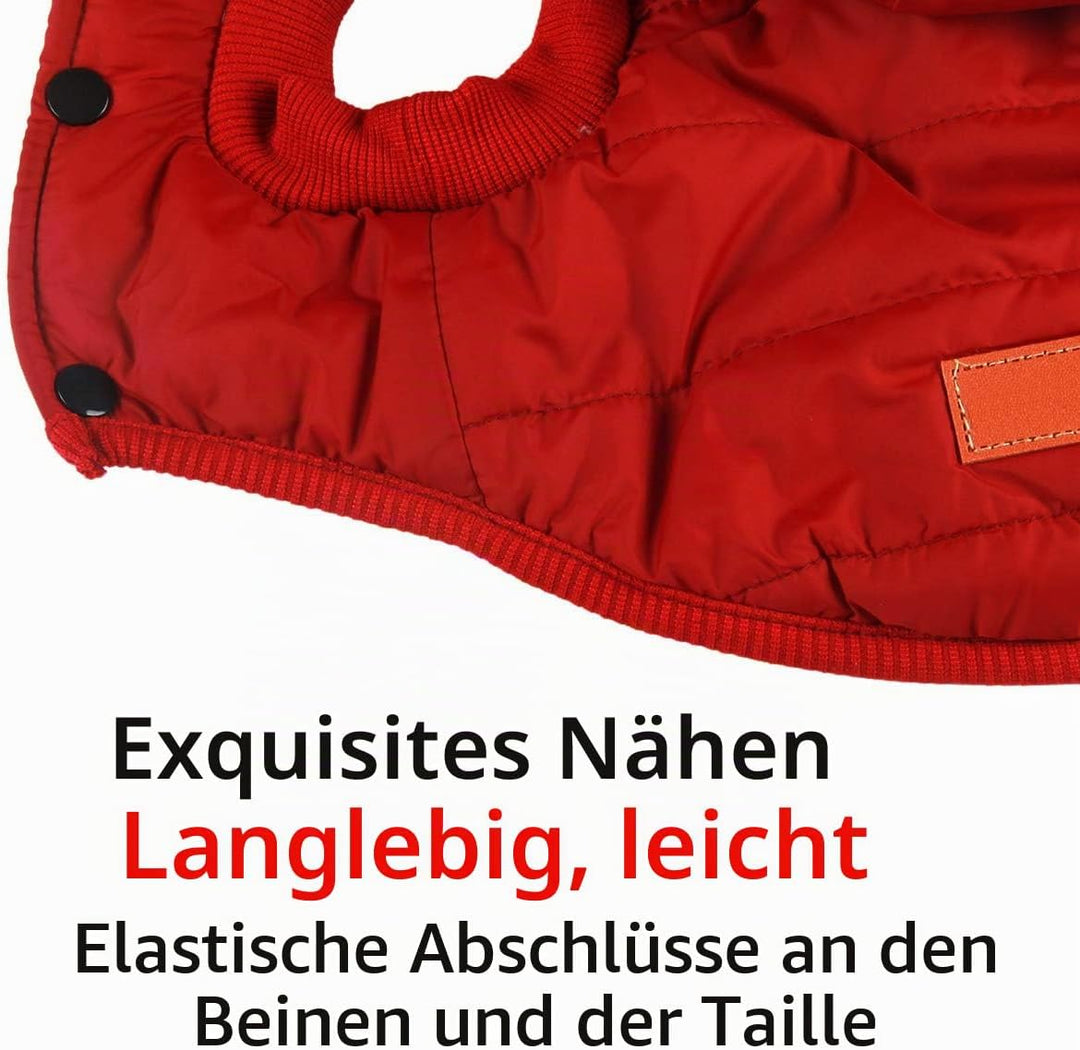Warmes Fleece Hund Hoodie im Winter, kleine Hundejacke Hundemäntel mit Kapuze (Rot M) Medium (Pack o