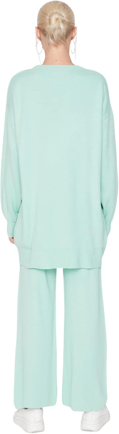 TRENDYOL Damen Sets, Flach, Gewebt, Bescheidene Ober-und Unterteile Aufeinander abgestimmtes Outfit