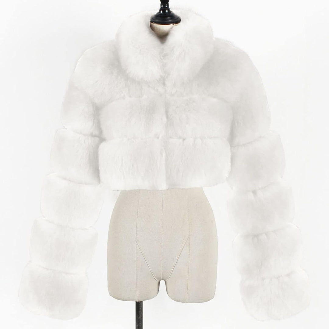 TRIGLICOLEUM Kunstpelz Mantel Damen Dickes Warme Winterjacke Kurz Kunstpelz Jacke Langärmlig Plüschj