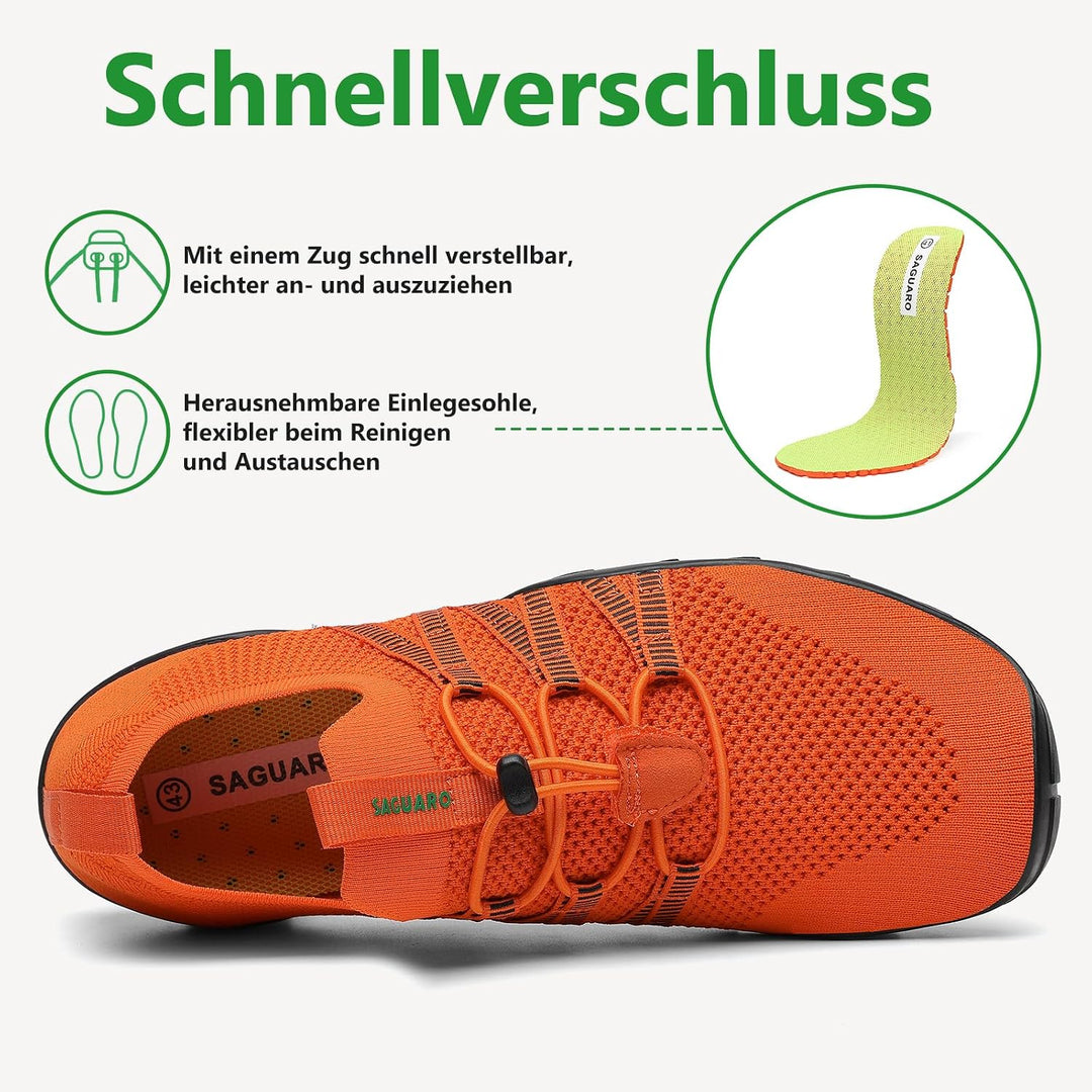 SAGUARO Herren Badeschuhe Damen rutschfeste Sohle Schnell Trocknend Schwimmschuhe 36 EU Dunkelorange