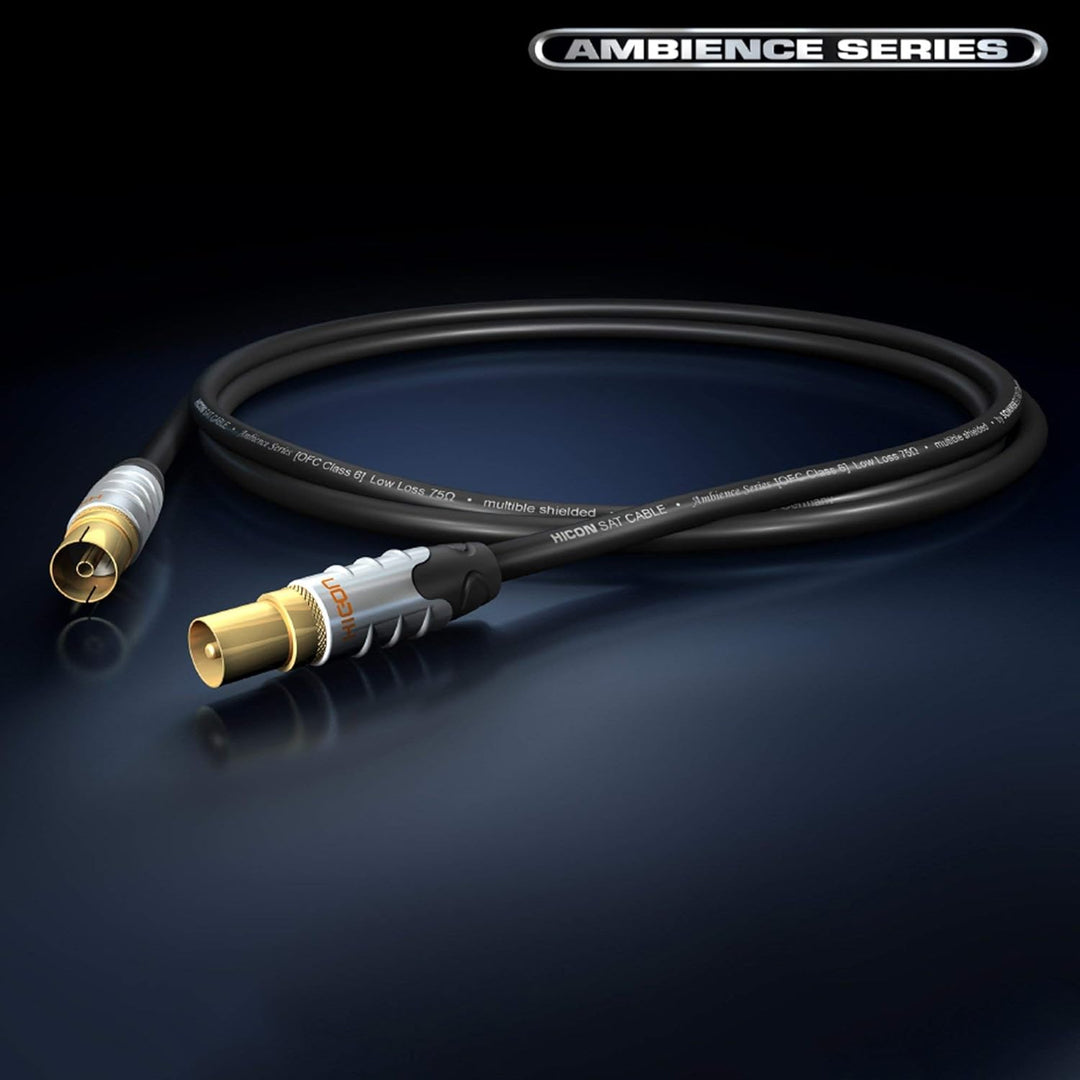 Hicon Ambience 1,5m HDTV digital TV Antennenkabel 4-Fach geschirmt 75 Ohm 120dB 150cm - HIA-AFAM-015