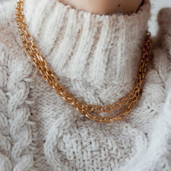 Happiness Boutique Damen Ankerkette in Gold | Statement Chunky Chain Rundankerkette aus Edelstahl Wa