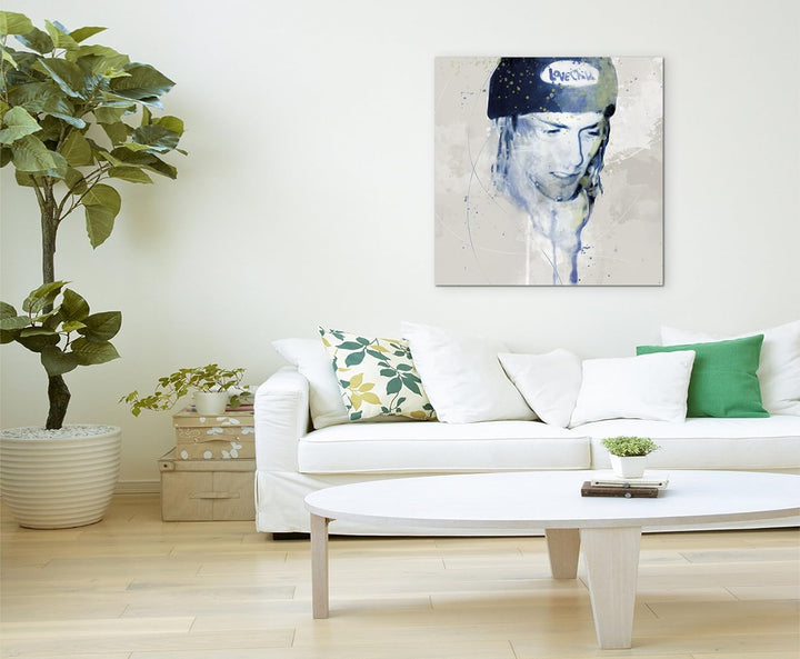 Kurt Cobain Aqua 60x60cm - Splash Art Paul Sinus Wandbild auf Leinwand - Malerei, Kunstbild, Aquarel