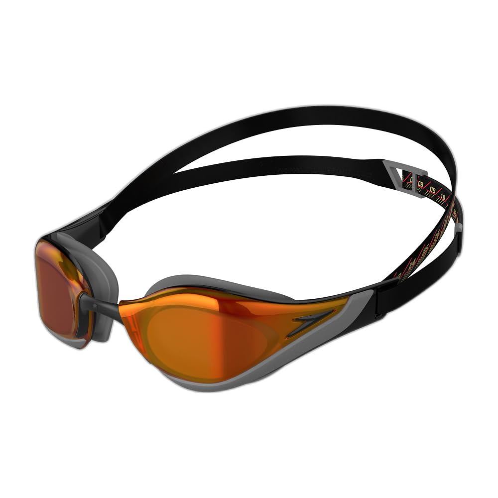 Speedo Unisex Erwachsene Fastskin Pure Focus Schwimmbrille Einheitsgrösse Schwarz/Cool Grau/Fire Gol