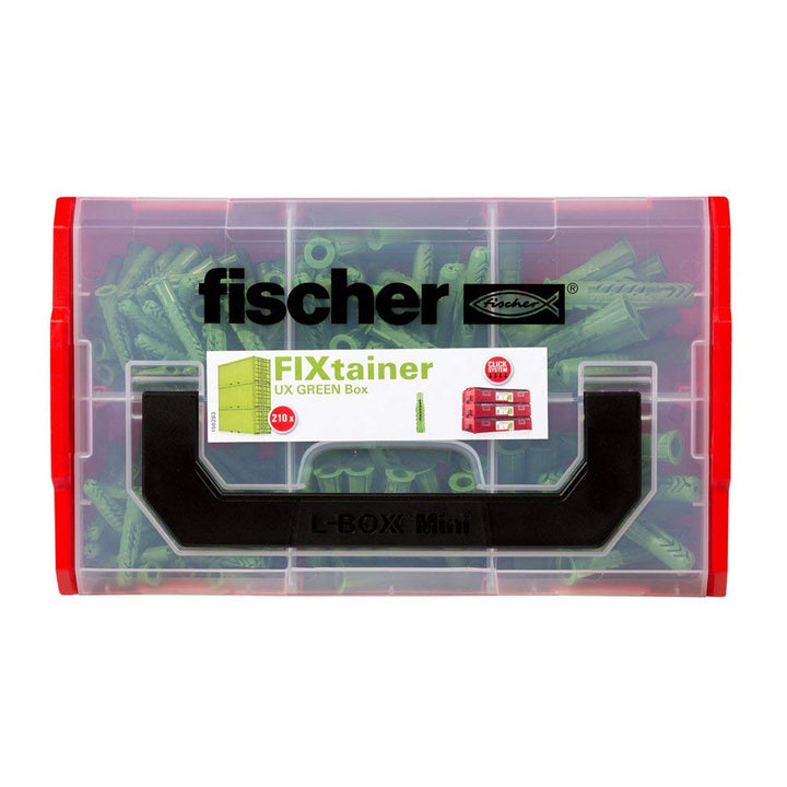 Fischer 534094 Fixtainer - Die UX GREEN Box, Dübelset, 210 Teile, Ux Green