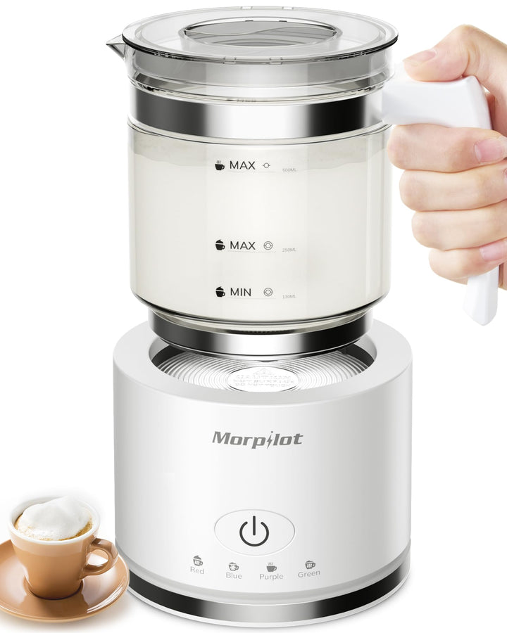 morpilot Elektrischer Milchaufschäumer, Weiss 500ml Weiss, 4-in-1, 500ml Weiss, 4-in-1
