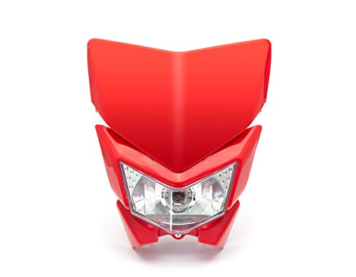 Motorrad Scheinwerfer Gesichtsschutz - Streetfighter & Supermoto - Rot - 12V 35W