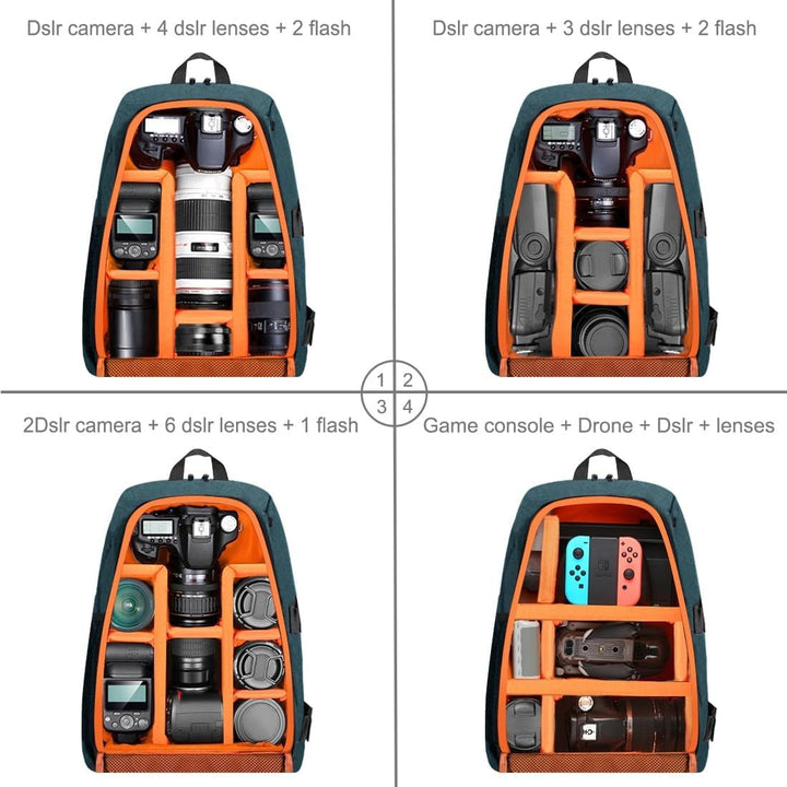König Design Kamerarucksack Rolltop Fotorucksack Wasserdicht Robuste Rucksack für Spiegelreflexkamer