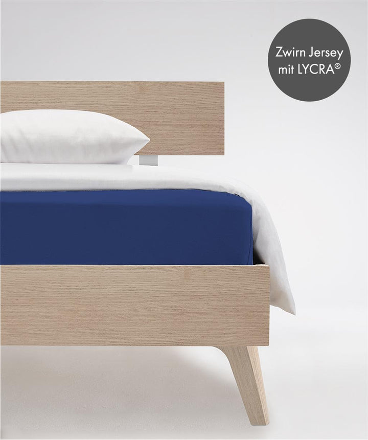 fleuresse Comfort Spannbettlaken, 96% Baumwolle, 4% Elasthan, Nachtblau, 200 x 200 cm Nachtblau 200