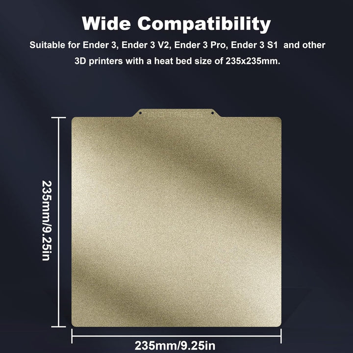 Druckplatte für Ender 3, Beidseitige Texturiertes Federstahl Magnetisch PEI Platte 235x235mm Druckbe