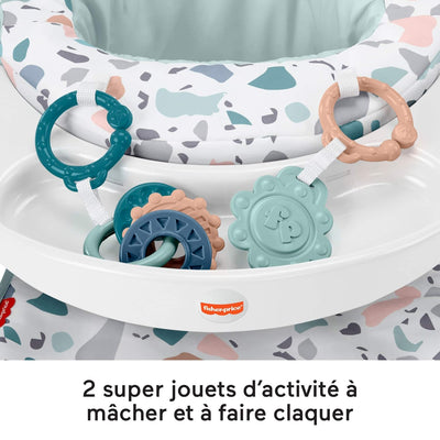 Fisher-Price Portable Baby Chair with Tray and 2 Baby Toys, Sit-Me-Up Floor Seat, Pacific Pebble St