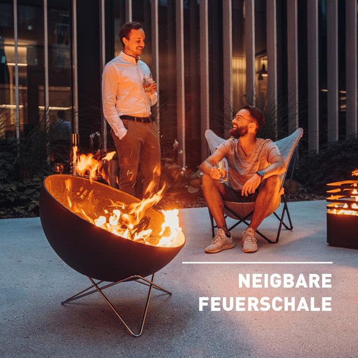 höfats - Bowl 70 Feuerset Flex mit Sternfuss und Dreibein - raucharme Feuerstelle mit Plancha Grillp