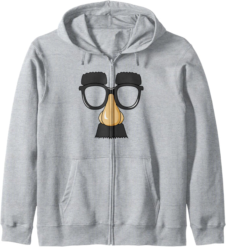 Lustige Maske Brille Nase & Schnurrbart Verkleidung Kapuzenjacke