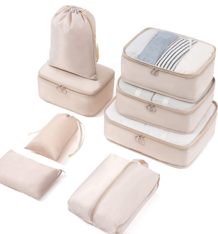 Meowoo Koffer Organizer Packing Cubes 8-teilig Packwürfel Reise Organizer Packtaschen Kleidertaschen