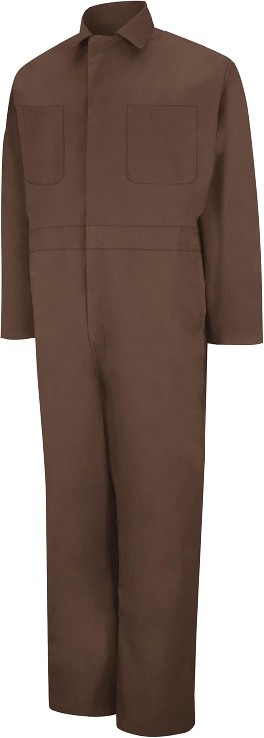 Red Kap Herren Twill Action Back Brusttaschen Arbeits-Overalls, 36 Braun