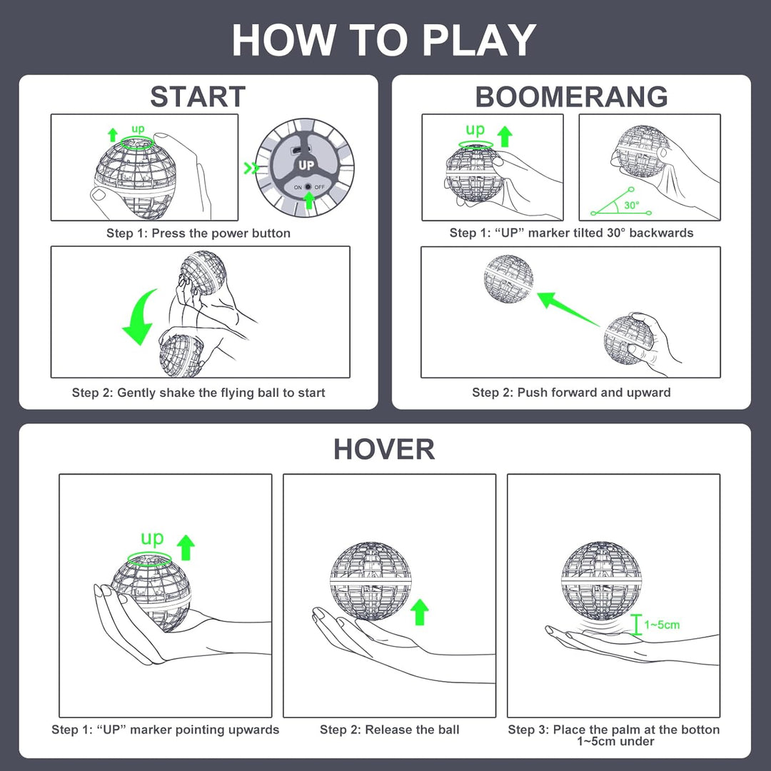 XINHOME Fliegender Ball, Flying Ball mit Led-Beleuchtung, Fliegender Ball Drohne Flying Orb Ball Hov
