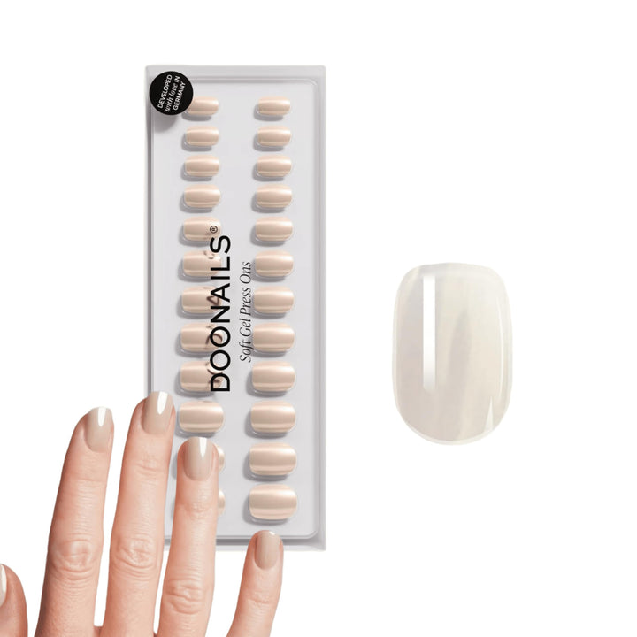 DOONAILS – Press On Nails 30er Set Toffee Square Form Pastell Creme – Nägel zum Aufkleben Full Cover