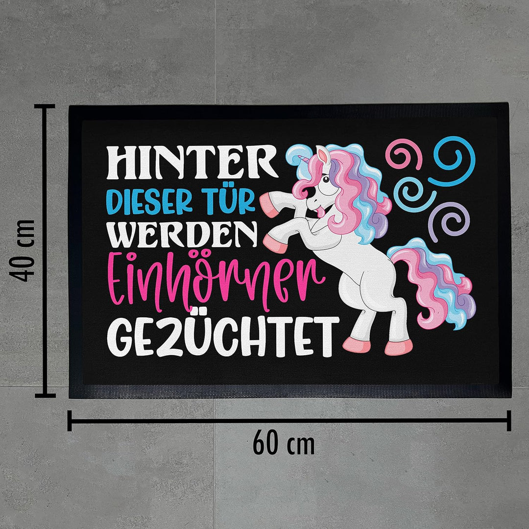Trendation - Lustige Fussmatte Frauen Spruch Einhorn Witz Kollegin Einhörner Geschenkidee Verrückte