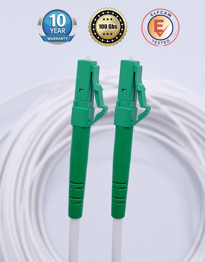 Elfcam® - 70m LWL Glasfaser-Kabel LC/APC auf LC/APC Stecker, Simplex 9/125μm Patchkabel, Lichtwellen
