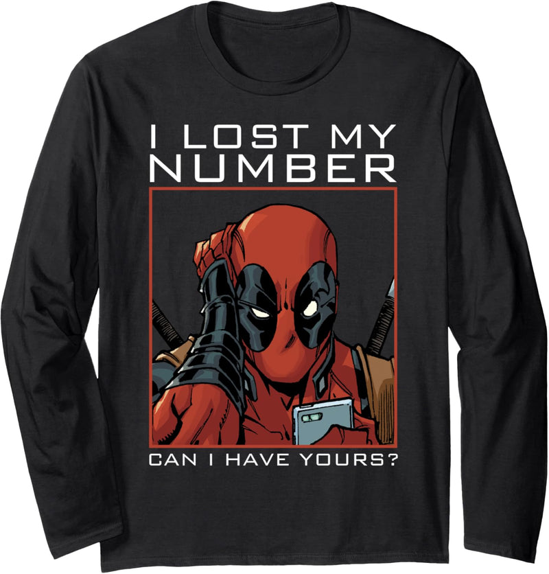 Marvel Deadpool I Lost My Number Can I Have Yours Langarmshirt