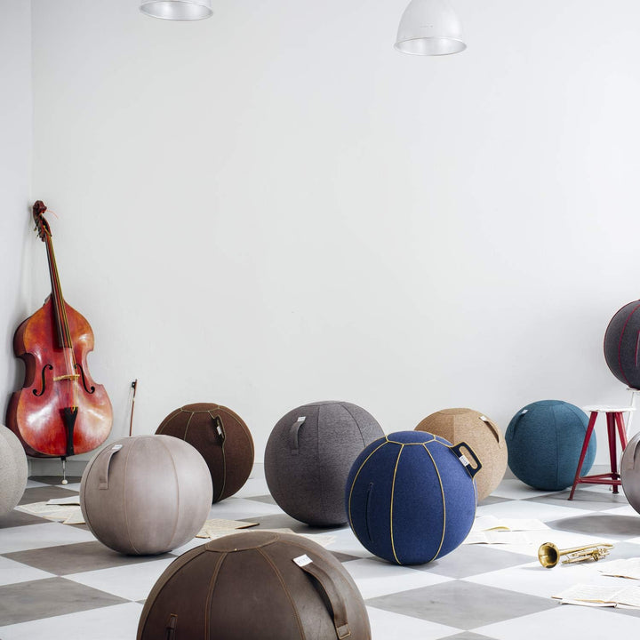 VLUV VEEL Sitzball, ergonomisches Sitzmöbel für Büro und Zuhause, Farbe: Elephant (dunkelgrau antik)