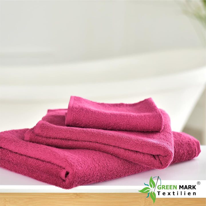 NatureMark NM-HT0701 8-er Spar-Pack Frottier Handtücher, 50 x 100 cm, Pink, Pink