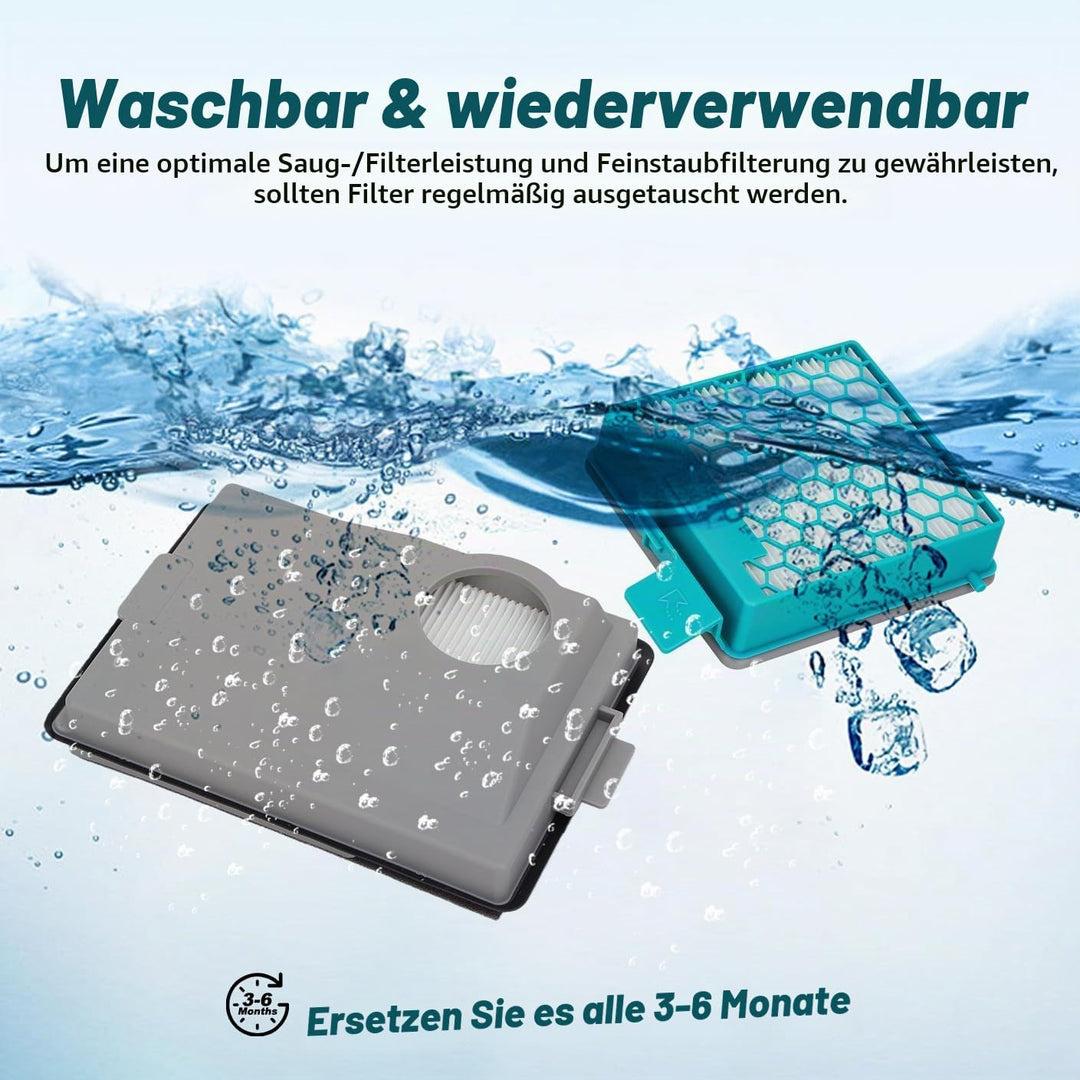 2 Stück Ersatz HEPA-Filter Set kompatibel mit Miele Boost CX1 Active/Allergy/Cat &amp; Dog/Parquet Power