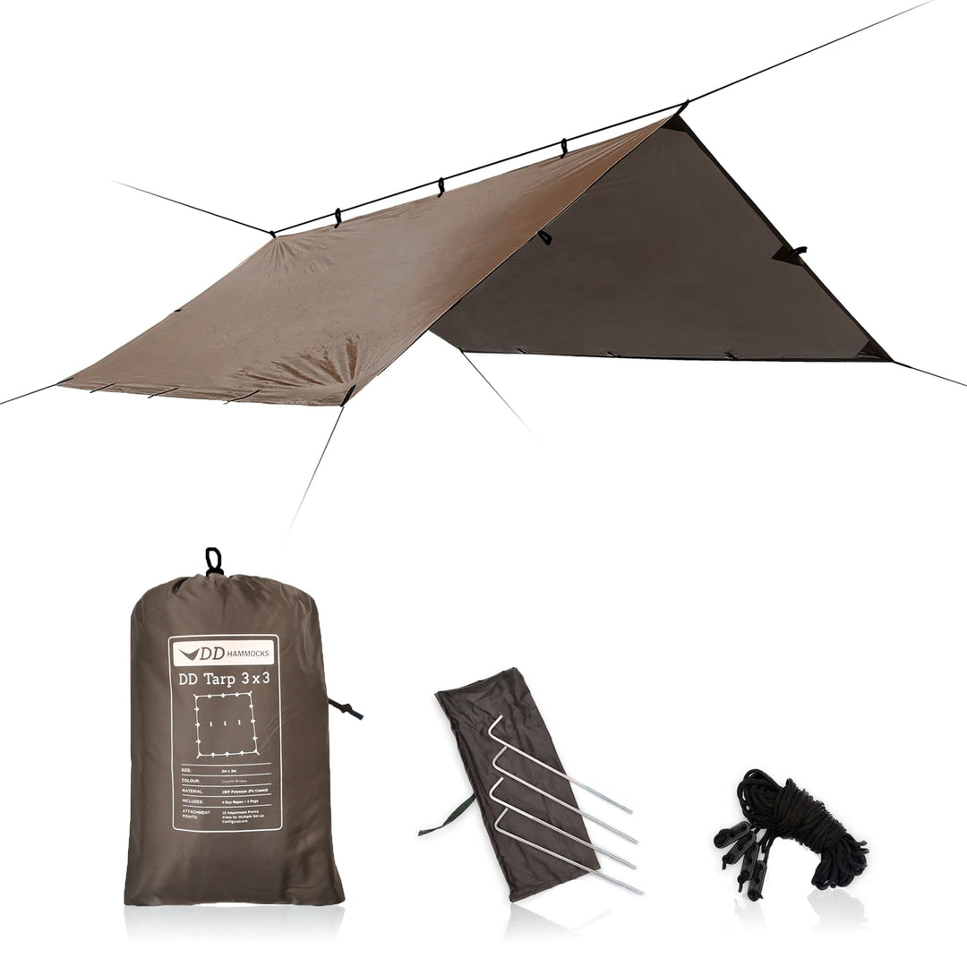 DD Plane, 3 m x 3 m, leicht, vielseitig und robust, Coyote Brown Braun, Braun
