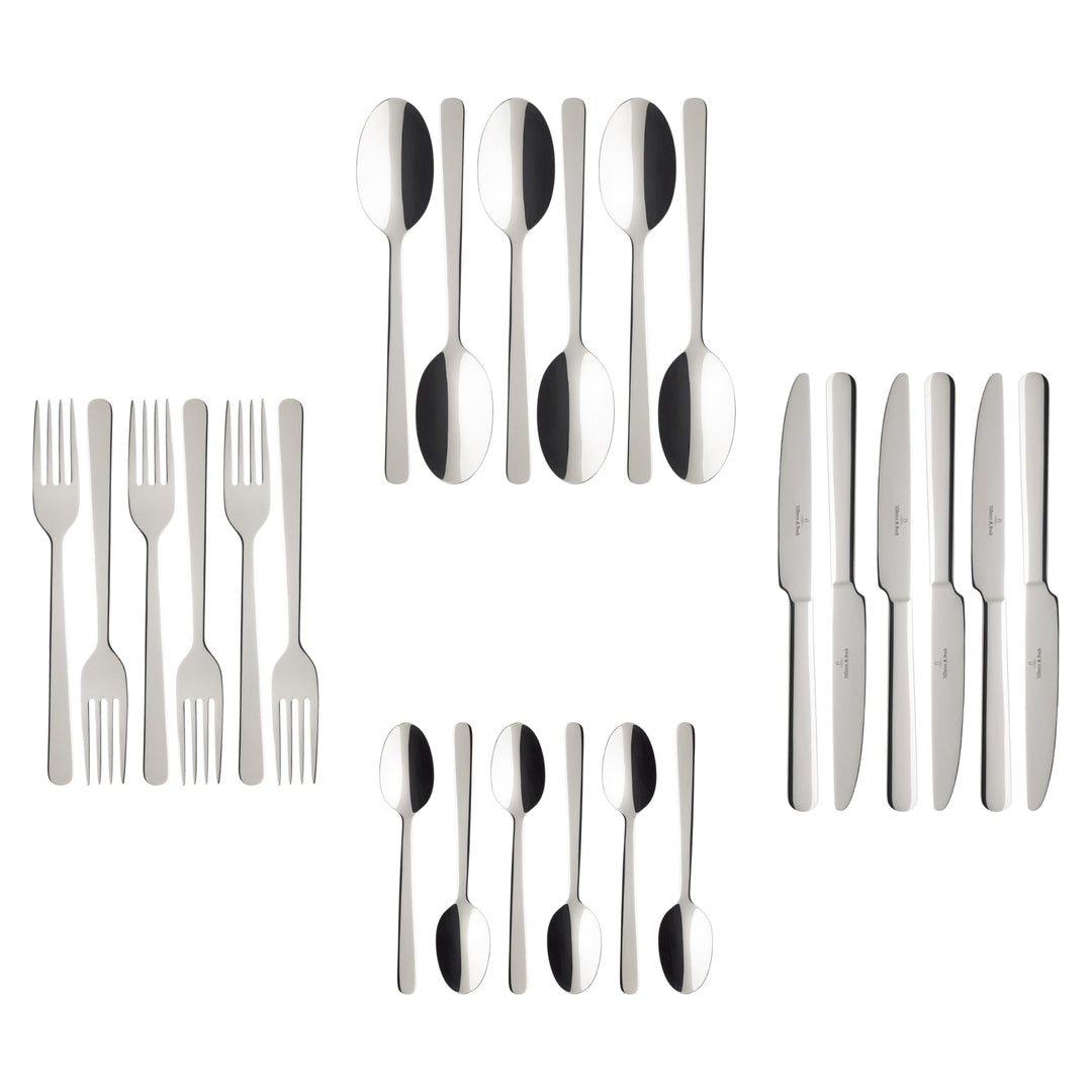 Villeroy & Boch – Louis Tafelbesteck 24 teilig für 6 Personen, spülmaschinenfest, rostfrei, Besteck