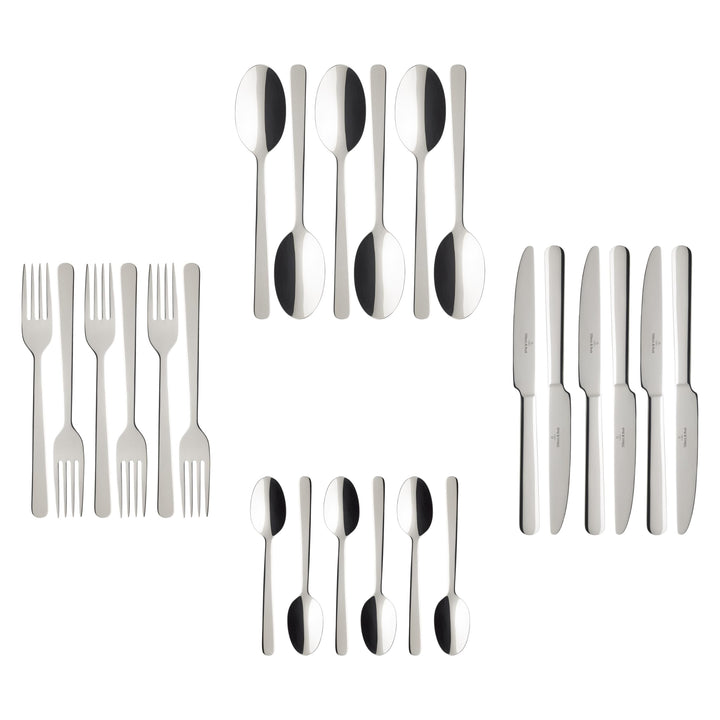 Villeroy & Boch – Louis Tafelbesteck 24 teilig für 6 Personen, spülmaschinenfest, rostfrei, Besteck