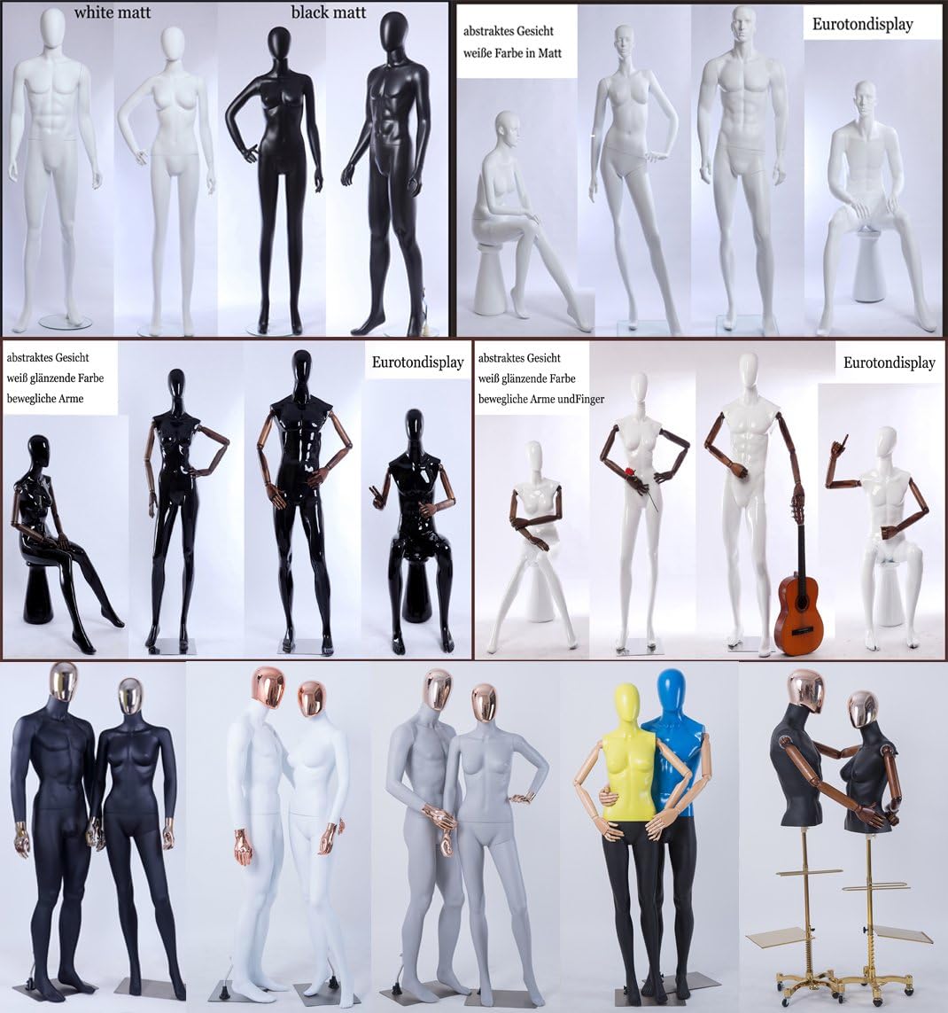 Euroton XM-16B weiss lackierte abstrakte sitzende Schaufensterpuppe Mannequin Mann