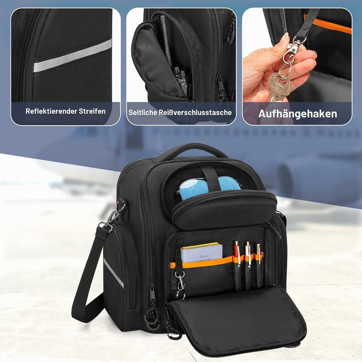 Damero Pilotenkoffer für Kopfhörer, Kopfhörer Tasche für Flieger, Grossraum-kopfhörer Case für Pilot