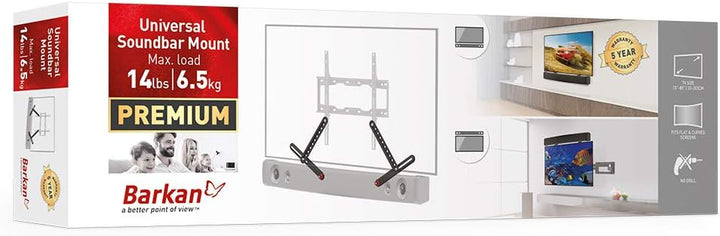 Barkan Universal Soundbar Halterung, für die Montage über oder unter TV, für 13 - 80 Zoll TV, für di