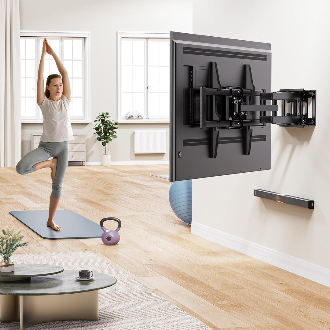 Alphamount TV Wandhalterung Schwenkbar für 37-75 Zoll Fernseher, Neigbar Ausfahren Wandhalterung Fer