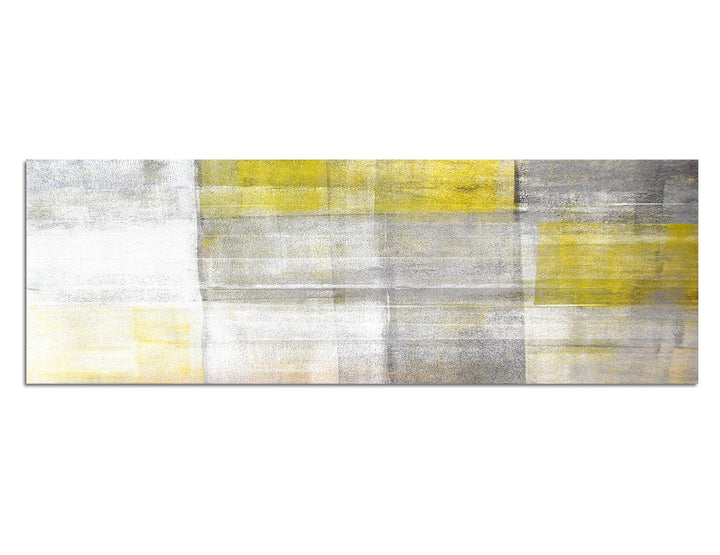 Paul Sinus Art Panoramabild auf Leinwand und Keilrahmen 120x40cm Malerei Kunst abstrakt gelb grau
