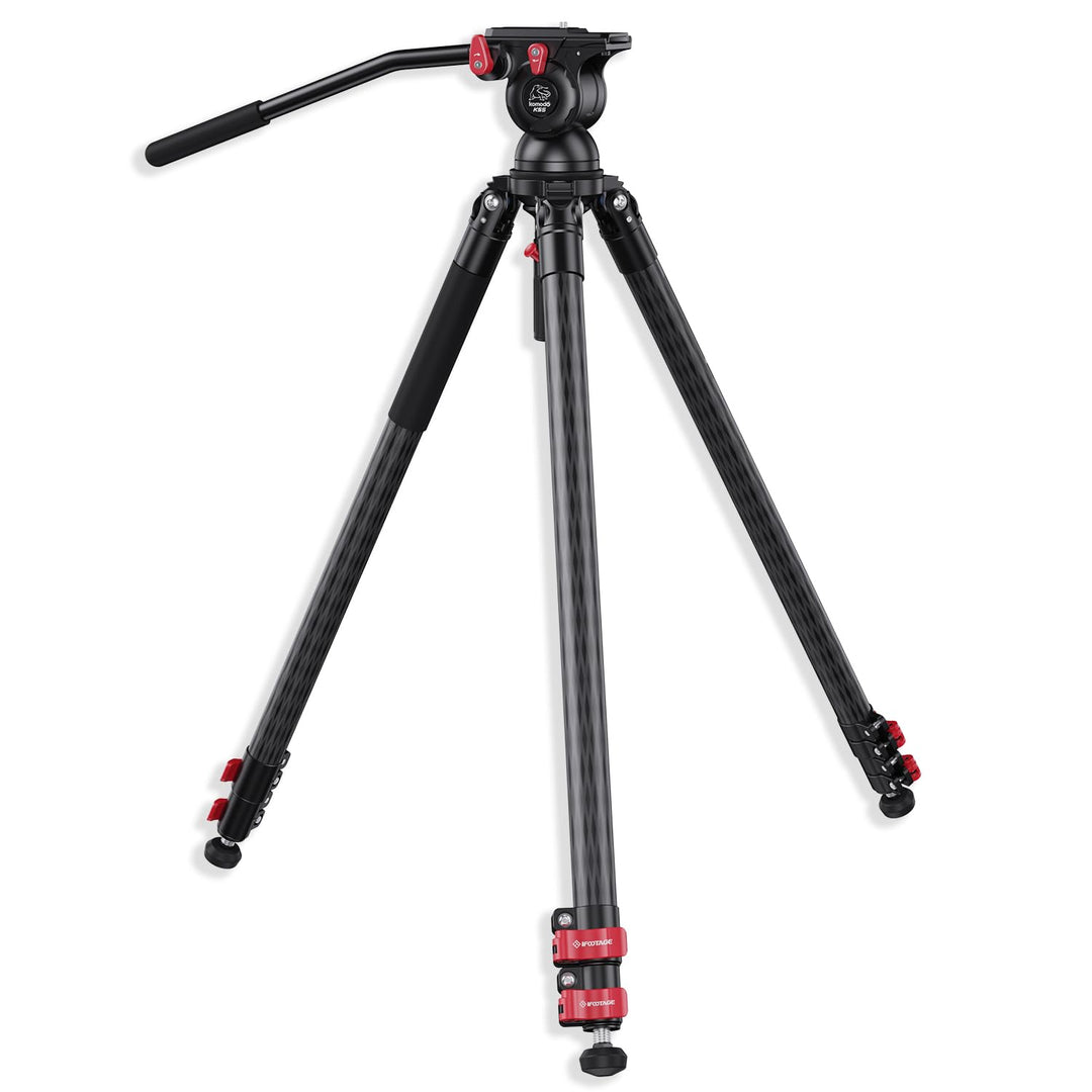 IFOOTAGE Gazelle Stativ TC7 Fastbowl + Komodo K5S,61"/155 cm Kohlefaser Kamerastativ mit Fluidkopf a